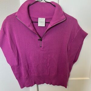 Varley Pink Half-Zip Sweater